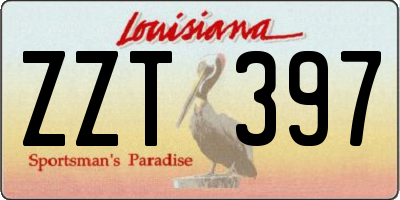 LA license plate ZZT397