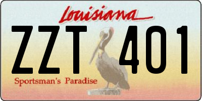 LA license plate ZZT401