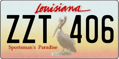 LA license plate ZZT406