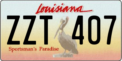 LA license plate ZZT407