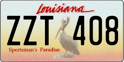 LA license plate ZZT408