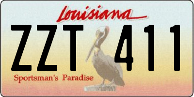 LA license plate ZZT411