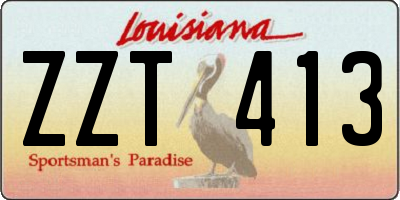 LA license plate ZZT413