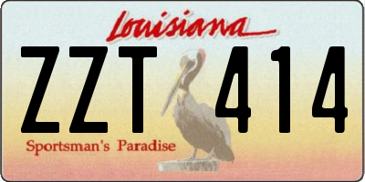 LA license plate ZZT414