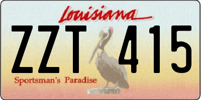 LA license plate ZZT415