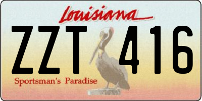 LA license plate ZZT416