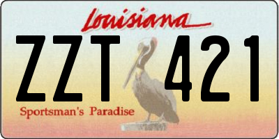 LA license plate ZZT421