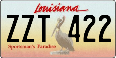 LA license plate ZZT422