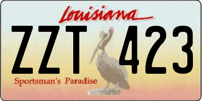 LA license plate ZZT423