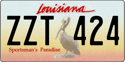 LA license plate ZZT424