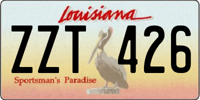 LA license plate ZZT426