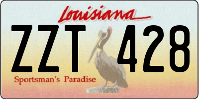 LA license plate ZZT428