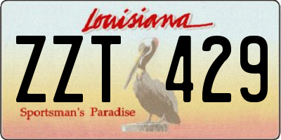 LA license plate ZZT429