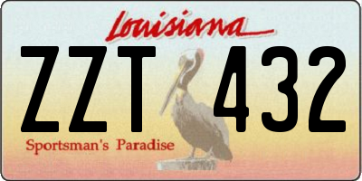 LA license plate ZZT432