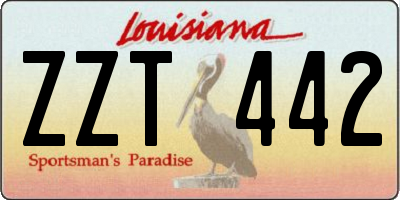 LA license plate ZZT442