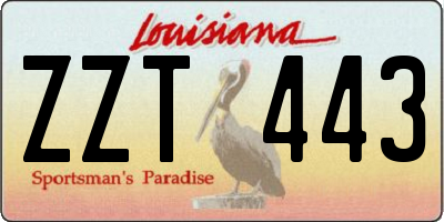 LA license plate ZZT443