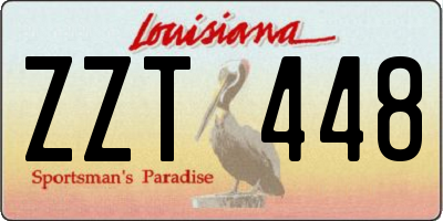 LA license plate ZZT448