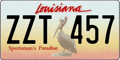 LA license plate ZZT457