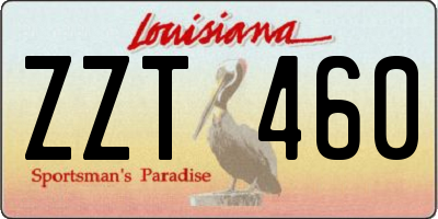 LA license plate ZZT460