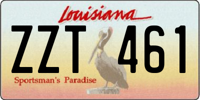 LA license plate ZZT461