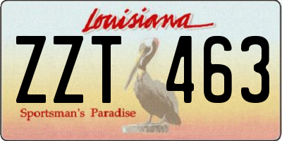 LA license plate ZZT463