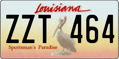 LA license plate ZZT464