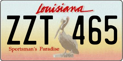 LA license plate ZZT465