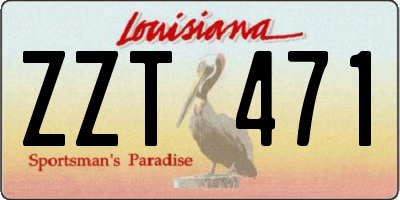 LA license plate ZZT471