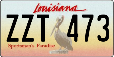LA license plate ZZT473