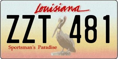 LA license plate ZZT481