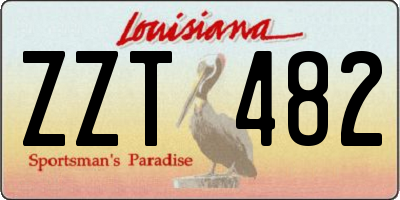 LA license plate ZZT482