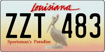 LA license plate ZZT483