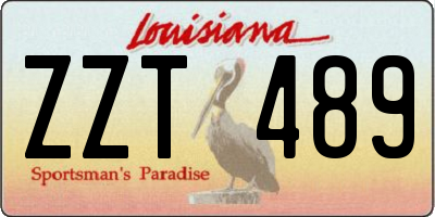 LA license plate ZZT489