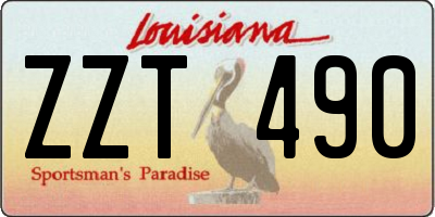 LA license plate ZZT490