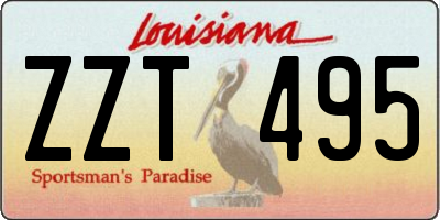 LA license plate ZZT495