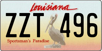 LA license plate ZZT496