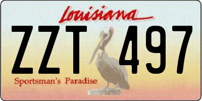 LA license plate ZZT497