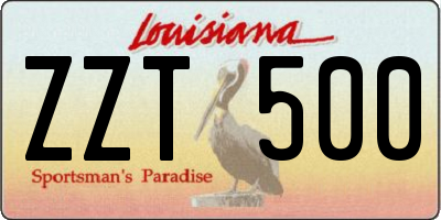 LA license plate ZZT500