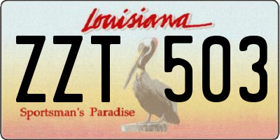 LA license plate ZZT503