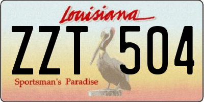 LA license plate ZZT504