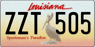 LA license plate ZZT505