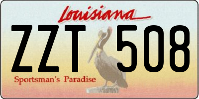 LA license plate ZZT508