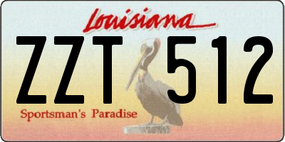 LA license plate ZZT512