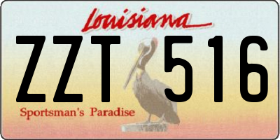 LA license plate ZZT516