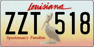LA license plate ZZT518