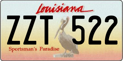 LA license plate ZZT522