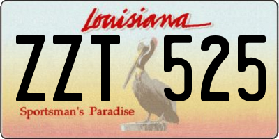 LA license plate ZZT525