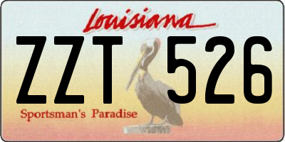 LA license plate ZZT526