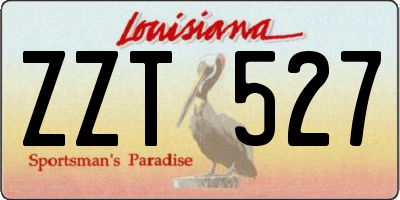 LA license plate ZZT527