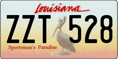 LA license plate ZZT528